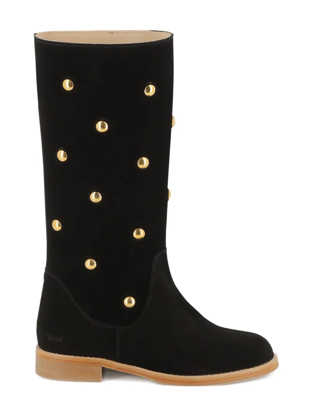 Chloé Kids suede knee-high boots Black