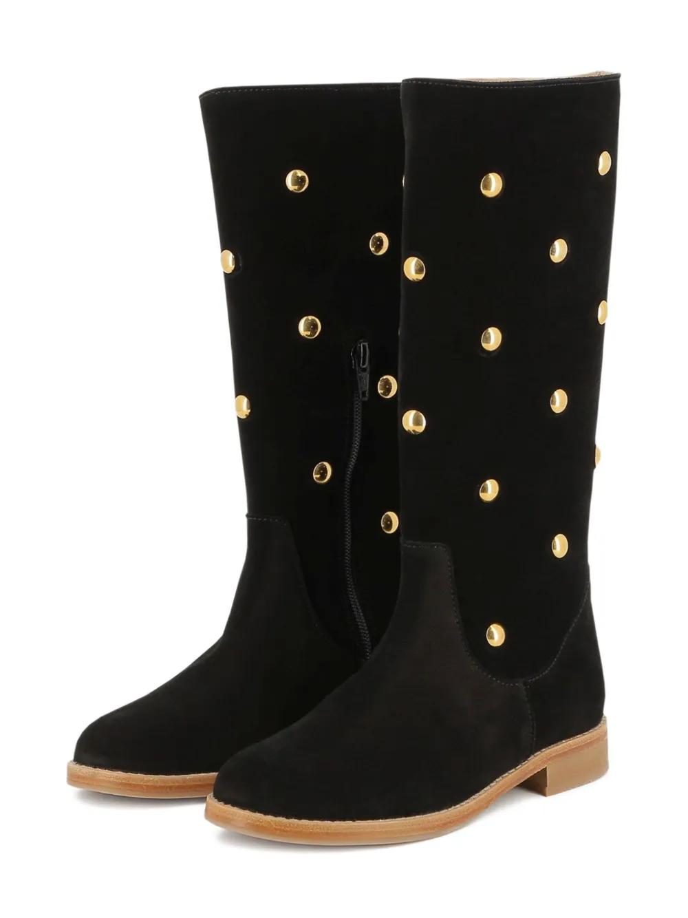 Chloé Kids suede knee-high boots Black