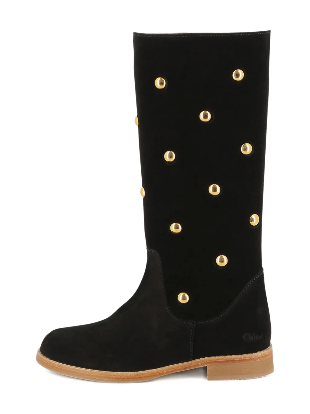 Chloé Kids suede knee-high boots Black