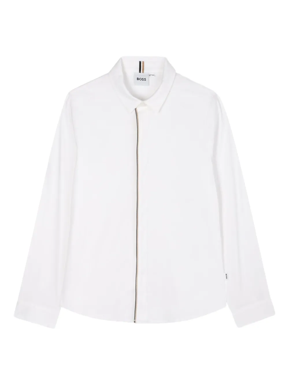 BOSS Kidswear Shirt met rits aan de voorkant Wit
