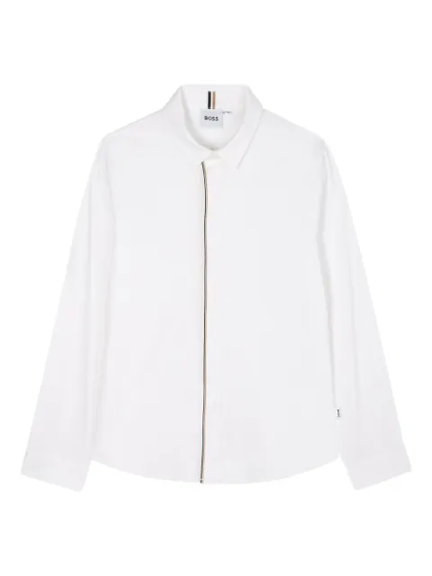 BOSS Kidswear zip-front shirt
