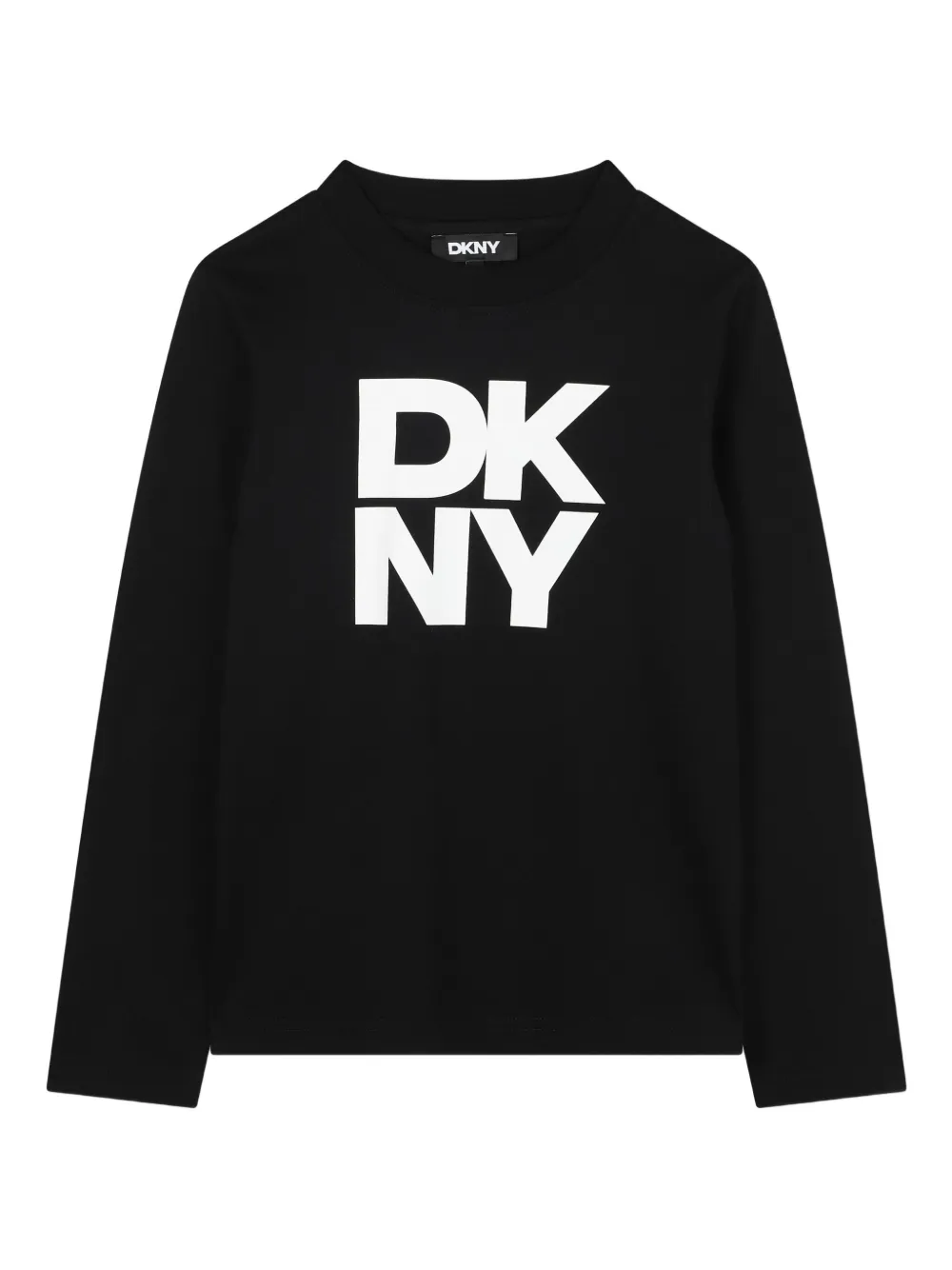 Dkny Kids' Logo-print Long-sleeve Top In Black