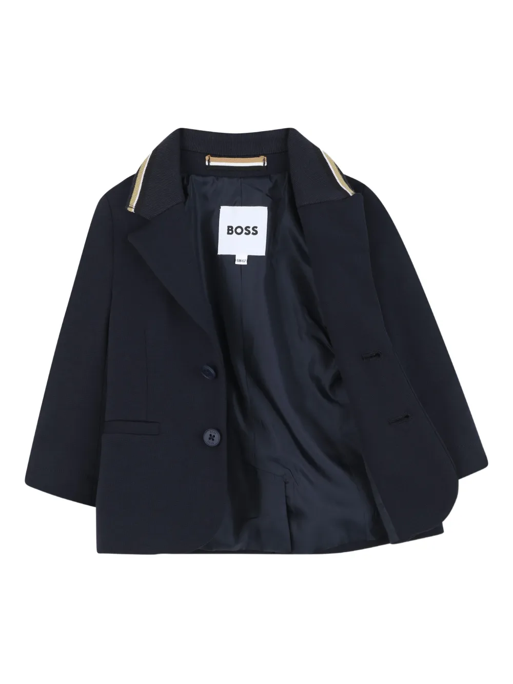 BOSS Kidswear Blazer en broek met contrasterende afwerking Blauw