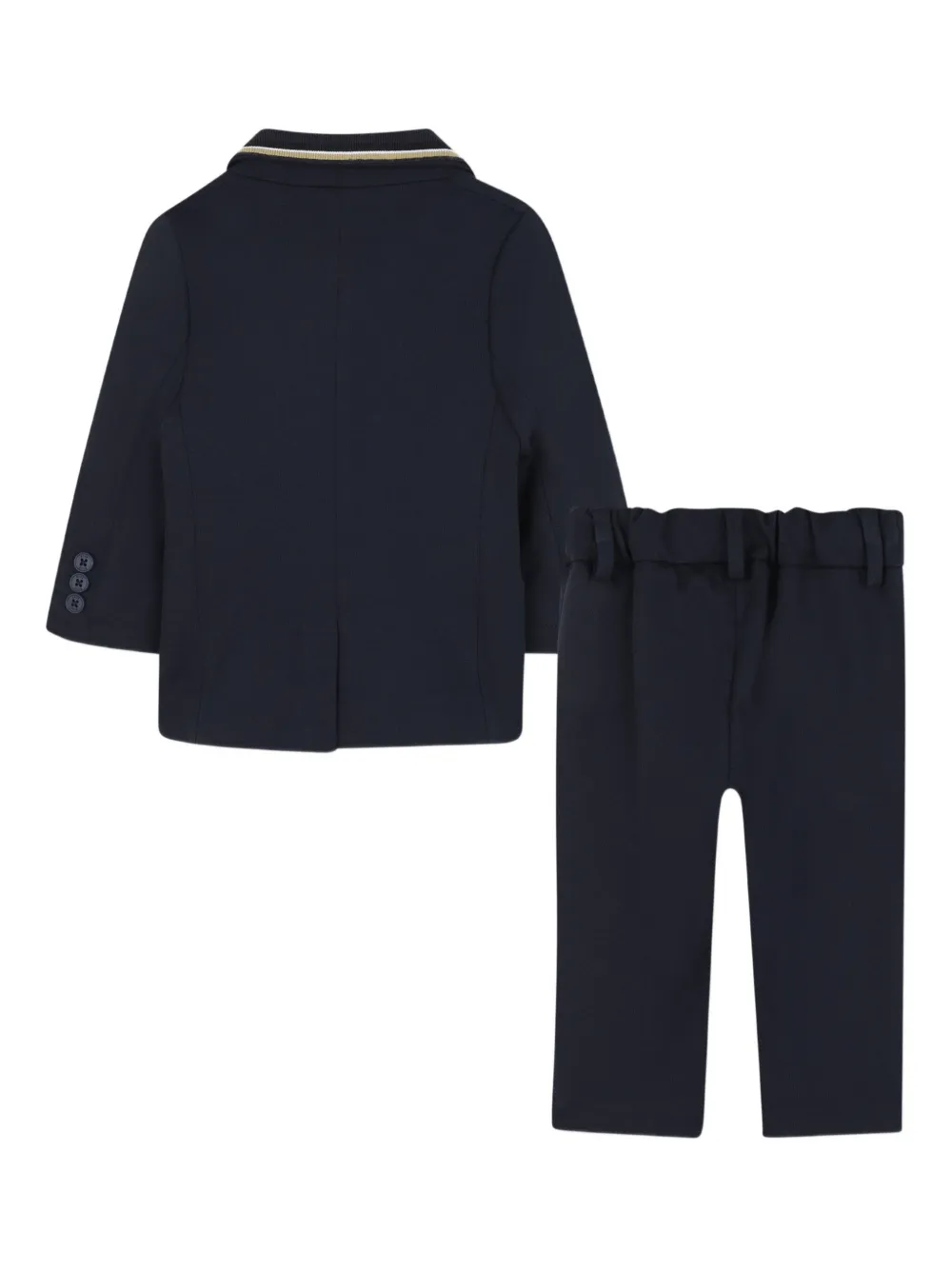 BOSS Kidswear Blazer en broek met contrasterende afwerking Blauw