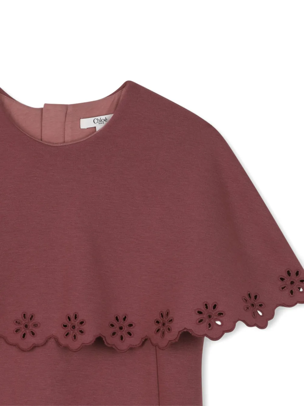 Chloé Kids Jurk met afwerking van ringlets en cape Rood