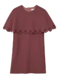 Chloé Kids eyelet-trimmed cape dress - Red