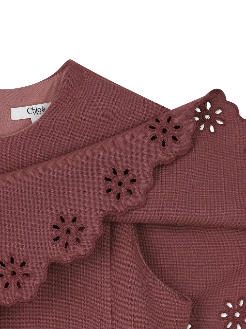 Chloé Kids Jurk met afwerking van ringlets en cape Rood