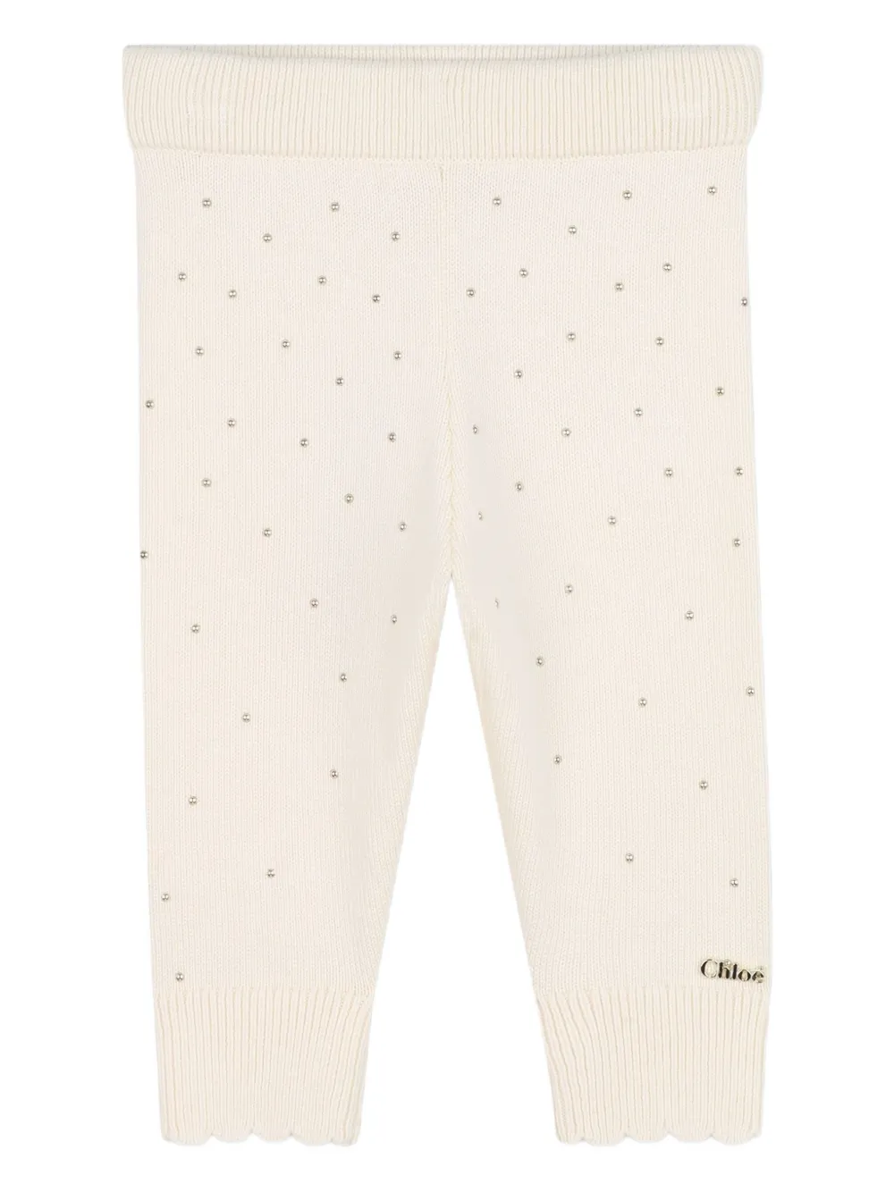 Chloé Kids Legging met gewelfde afwerking Beige
