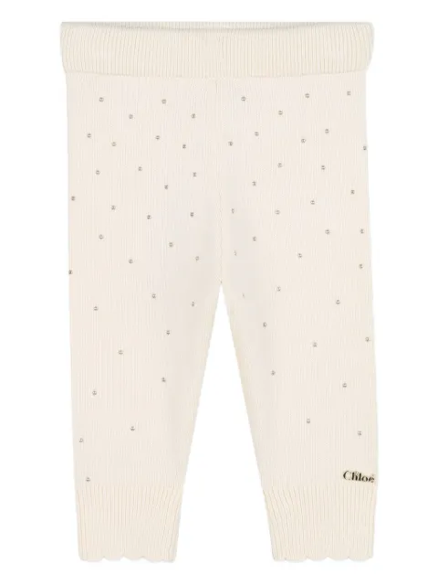Chloé Kids Leggings con orlo a smerlo