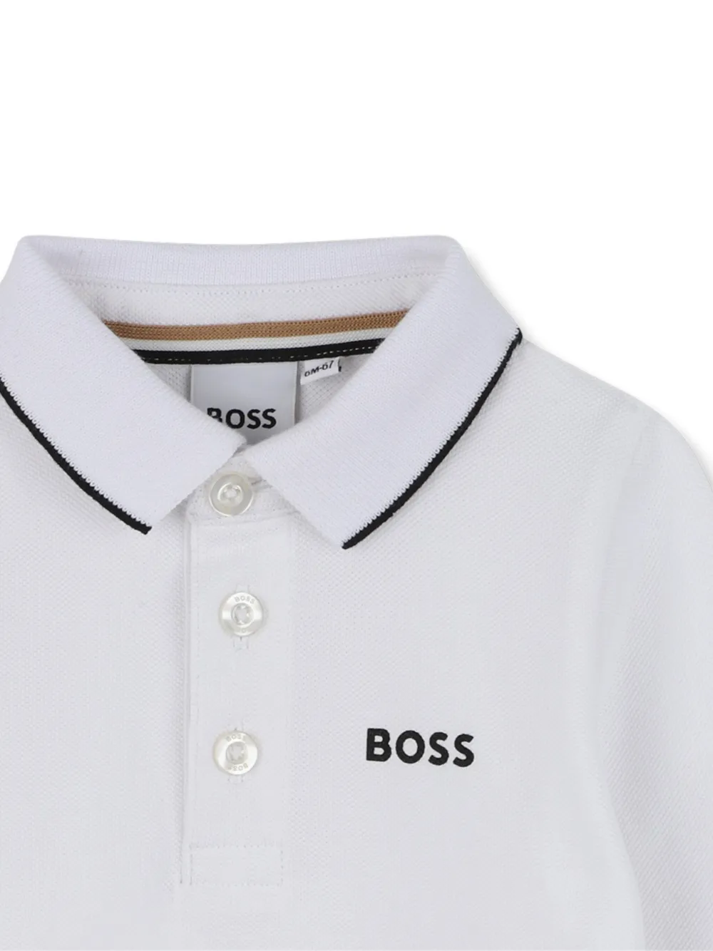 BOSS Kidswear Poloshirt met lange mouwen en logo Wit