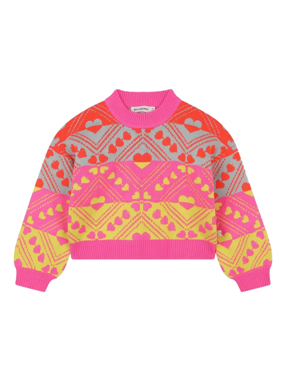 Billieblush Gebreide trui met hartpatroon Roze