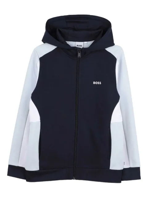 BOSS Kidswear hooded colour-block jacket