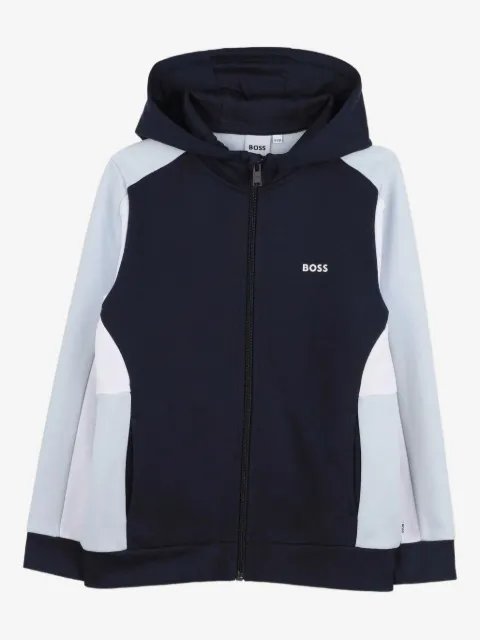 BOSS Kidswear Jaqueta color block com capuz