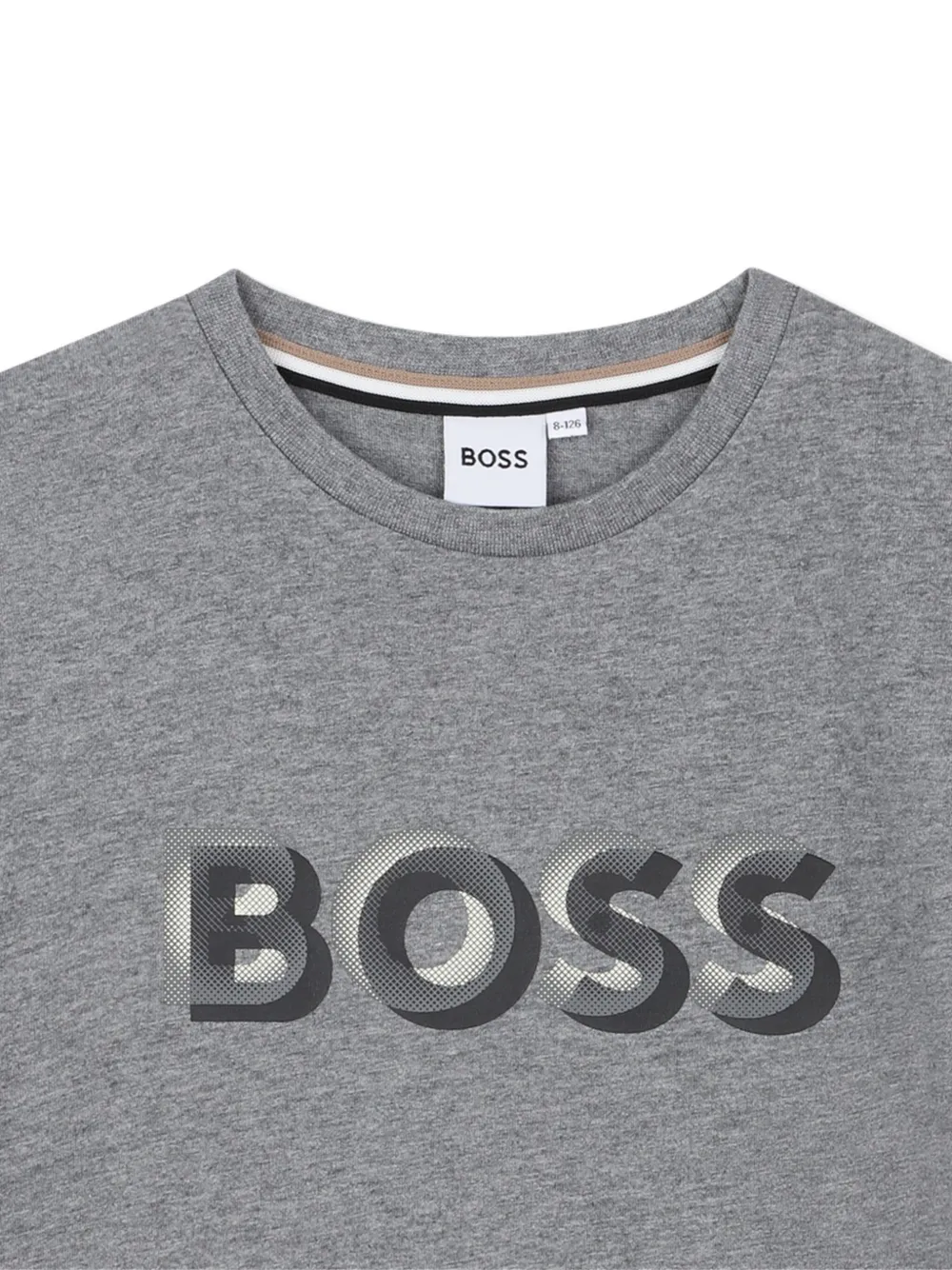 BOSS Kidswear Katoenen T-shirt met logoprint Grijs