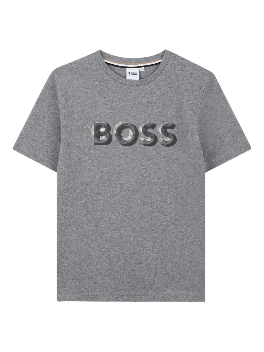 BOSS Kidswear Katoenen T-shirt met logoprint Grijs