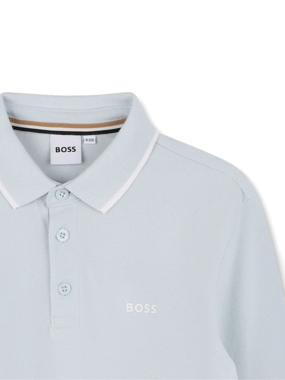 BOSS Kidswear Poloshirt met lange mouwen Blauw