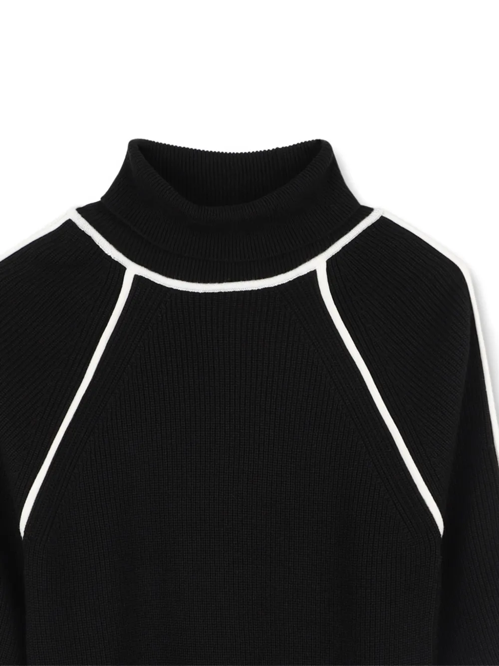 BOSS Kidswear Geribbelde jurk met hoge hals Zwart