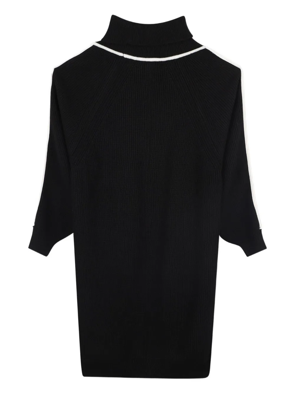 BOSS Kidswear Geribbelde jurk met hoge hals Zwart