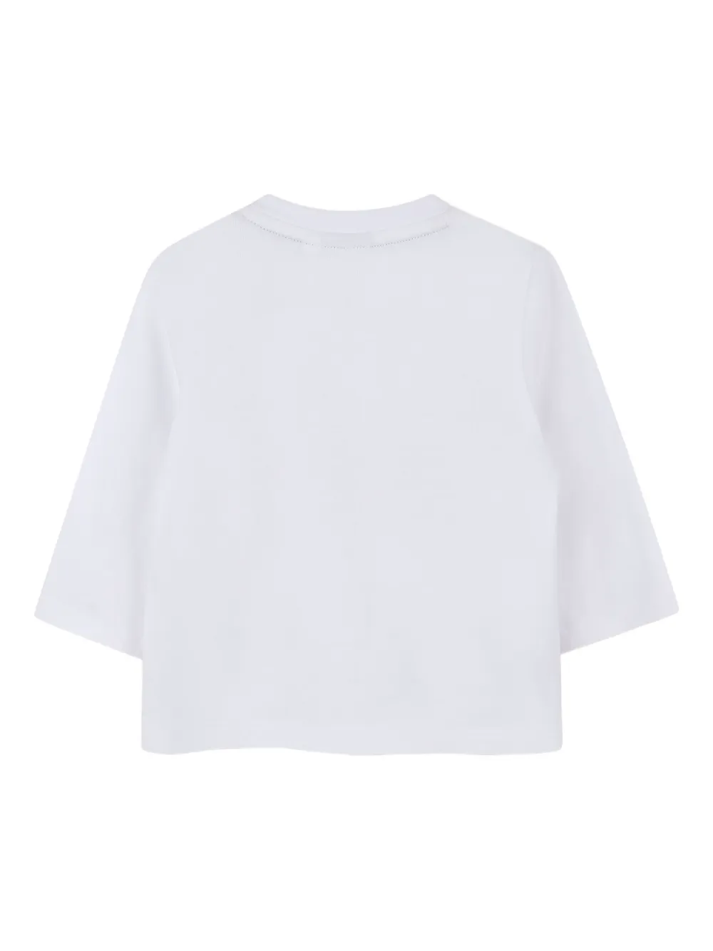 BOSS Kidswear T-shirt met grafische print en lange mouwen Wit