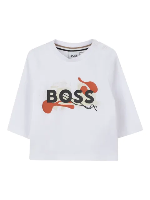 BOSS Kidswear T-shirt met grafische print en lange mouwen