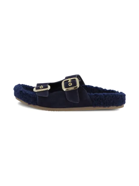 Chloé Kids suede double-buckle sandals
