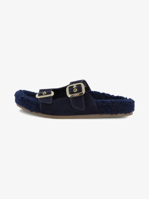 Chloé Kids suede double-buckle sandals