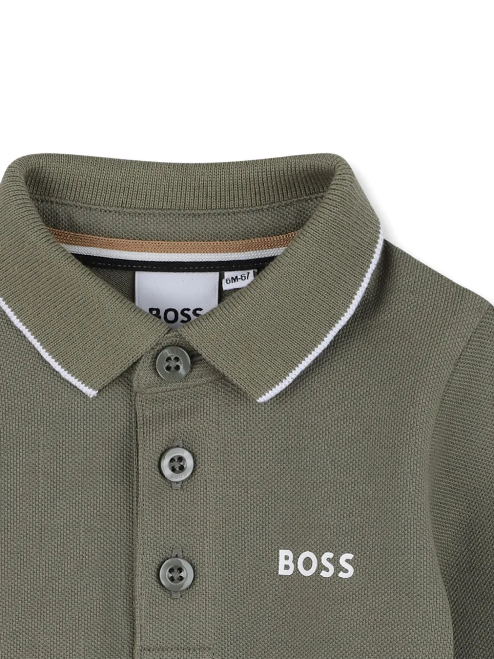 BOSS Kidswear Poloshirt met lange mouwen en logo Groen