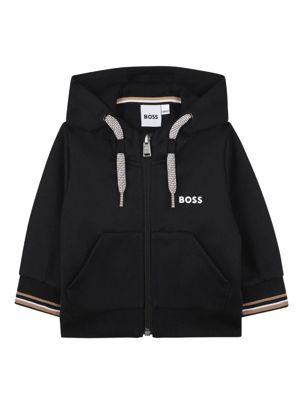 BOSS Kidswear Trainingspak met capuchon en rits Zwart