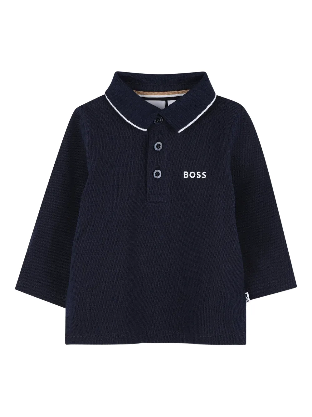 BOSS Kidswear Poloshirt met lange mouwen Blauw