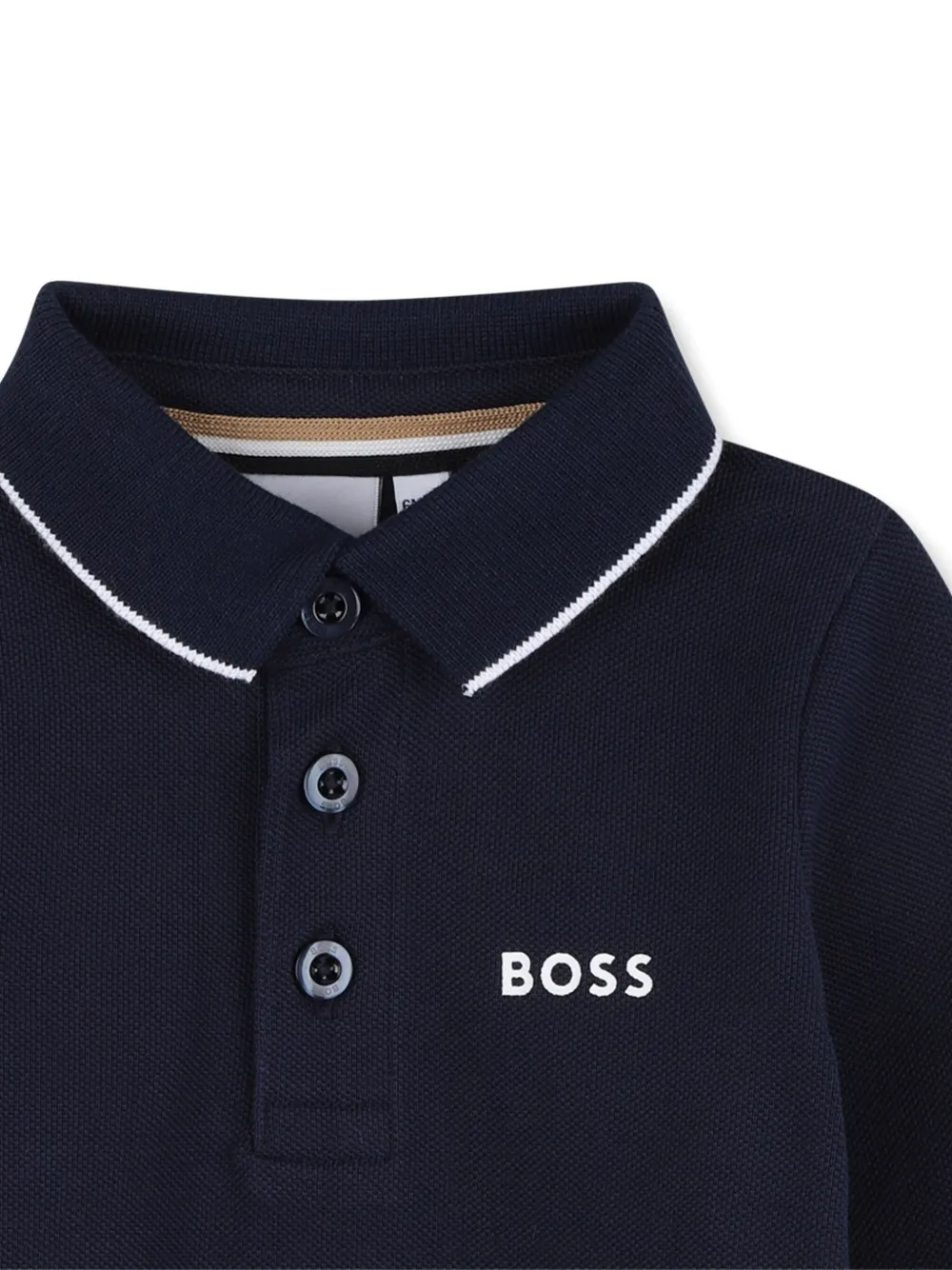 BOSS Kidswear Poloshirt met lange mouwen Blauw