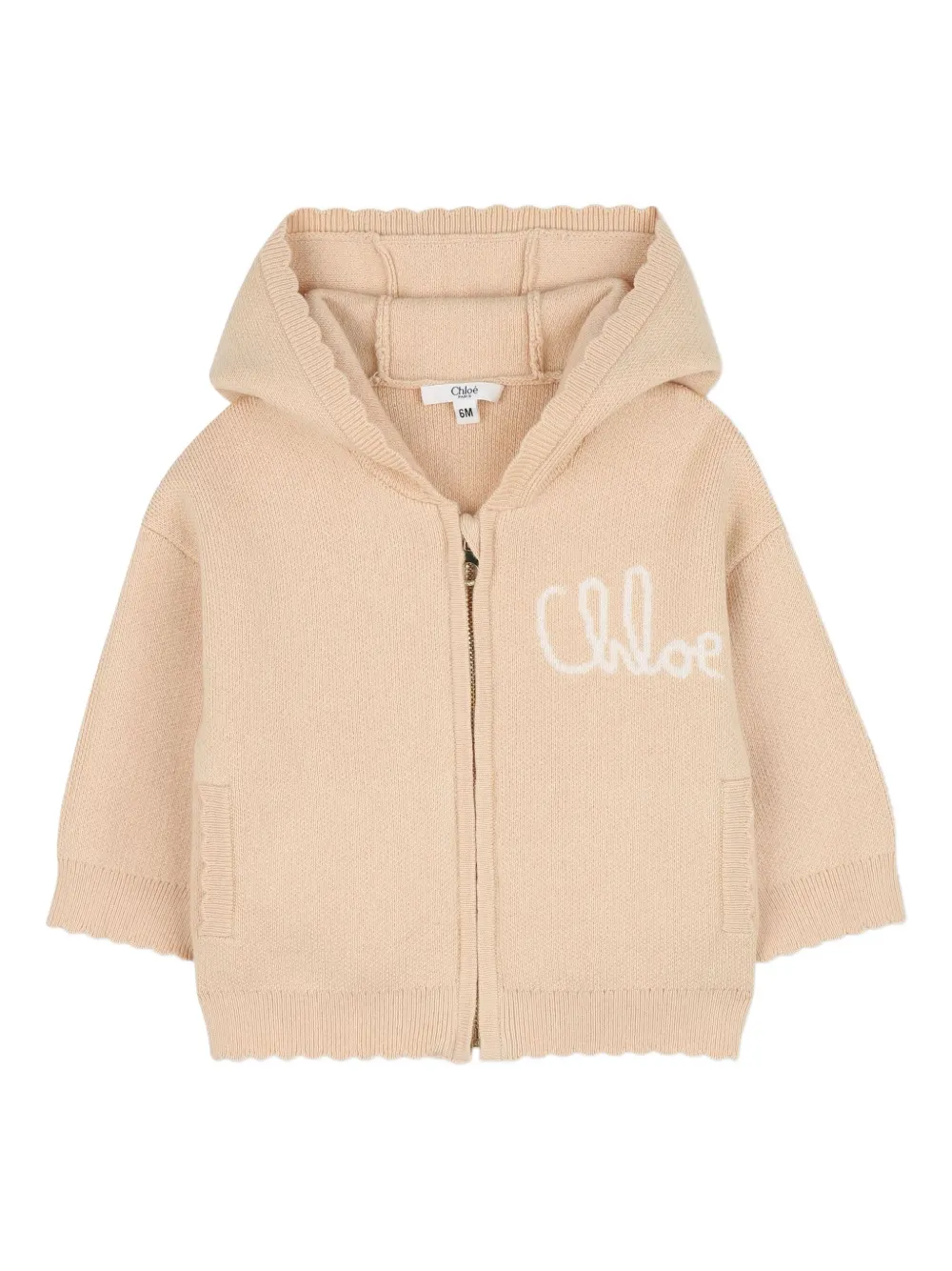 Chloé Kids Trainingspak met capuchon en rits Beige