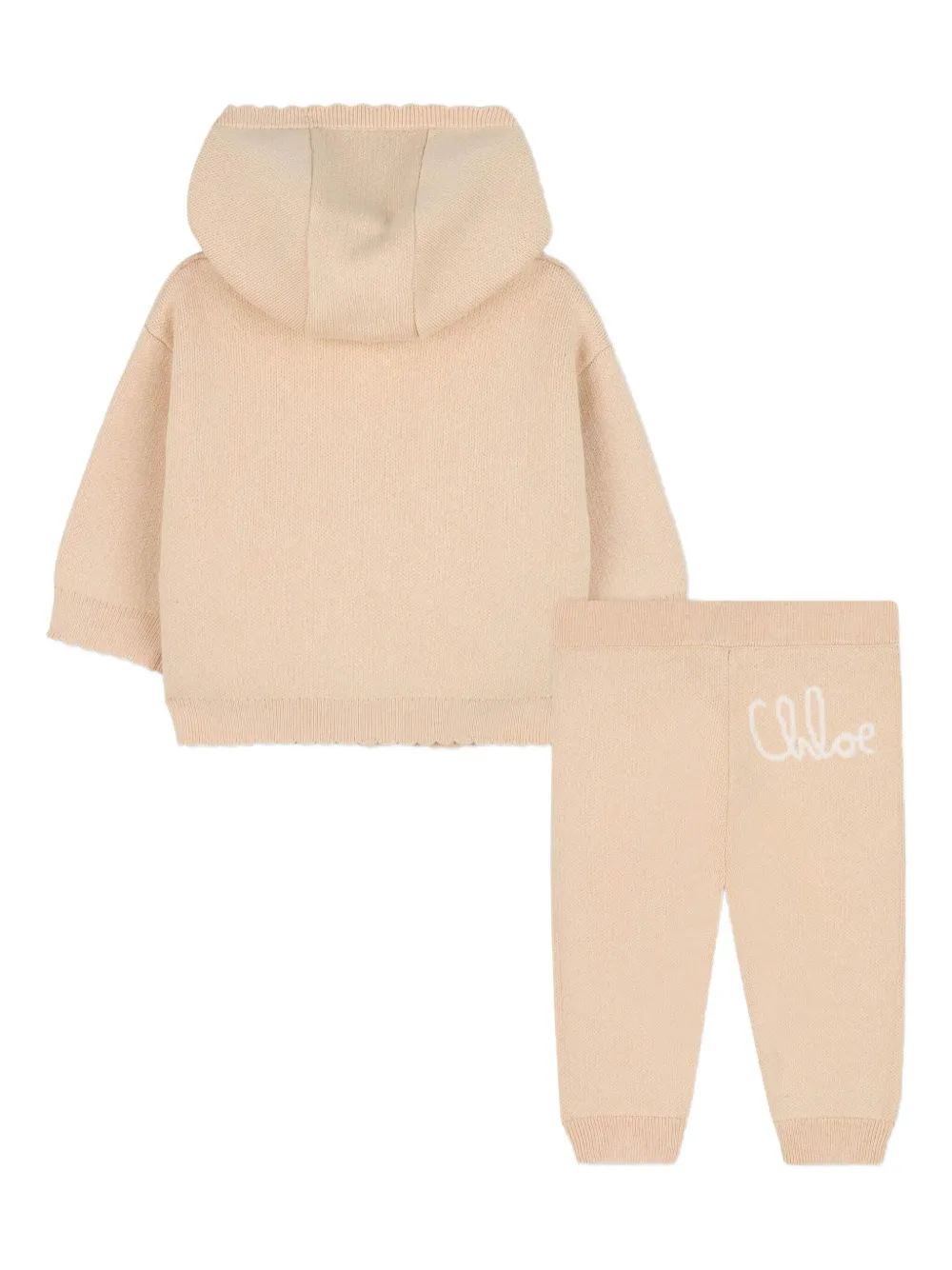 Chloé Kids Trainingspak met capuchon en rits Beige