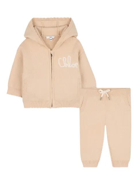 Chloé Kids hooded zip-up tracksuit