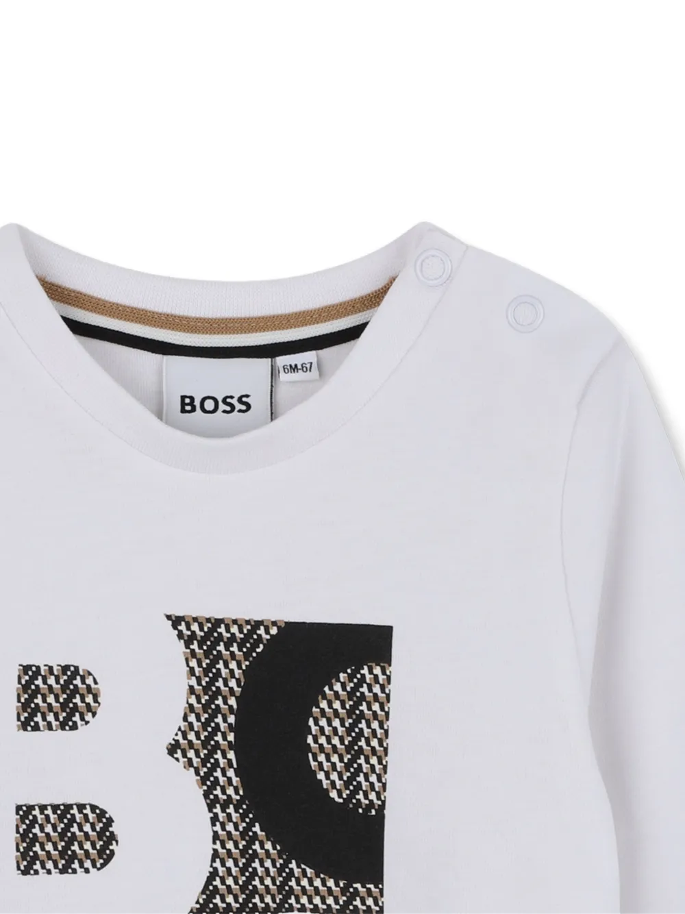 BOSS Kidswear T-shirt met lange mouwen Wit