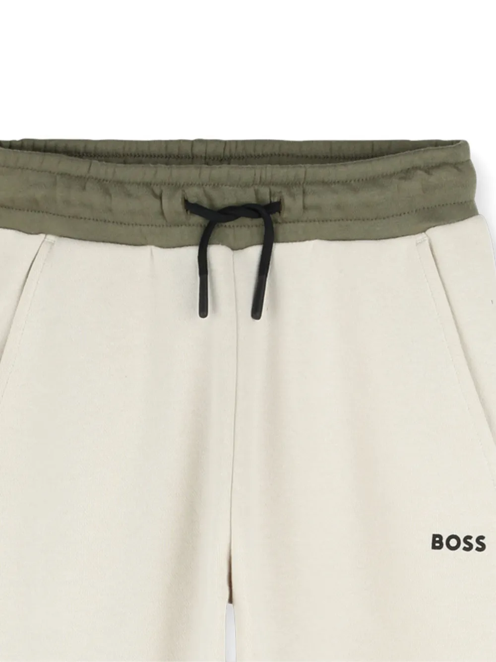 BOSS Kidswear Trainingsbroek met vlakken Beige