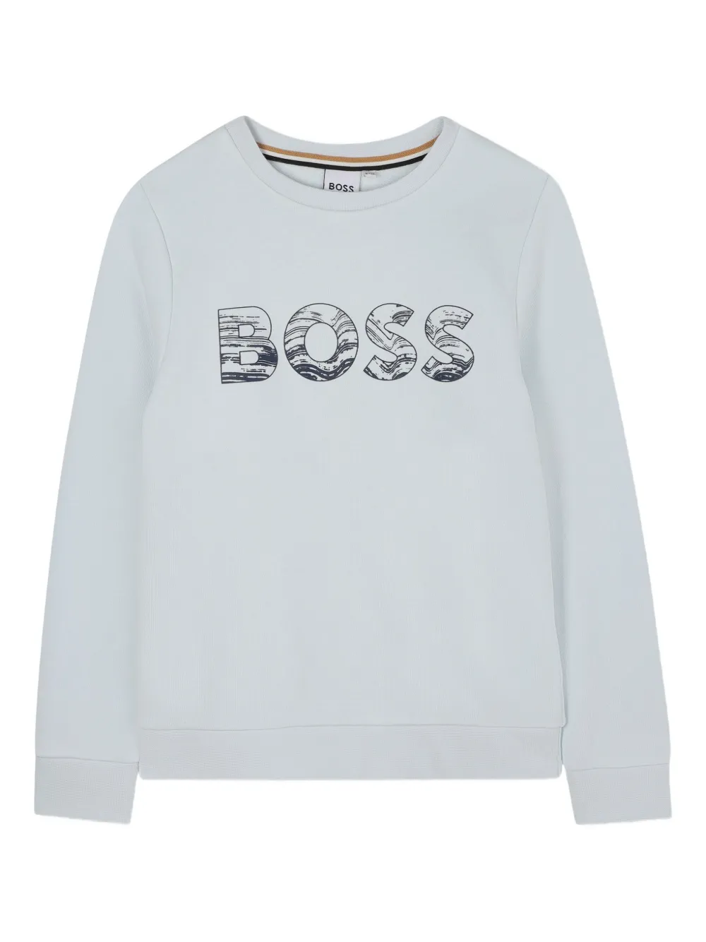 BOSS Kidswear Sweater met logoprint Blauw