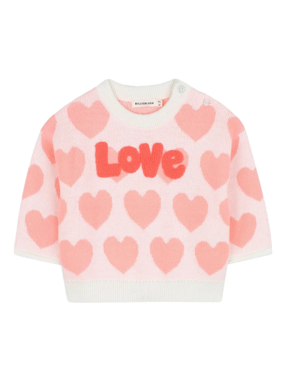 Billieblush Trui en broek met hartpatroon Wit