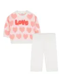 Billieblush heart-patterned sweater and trousers set - White