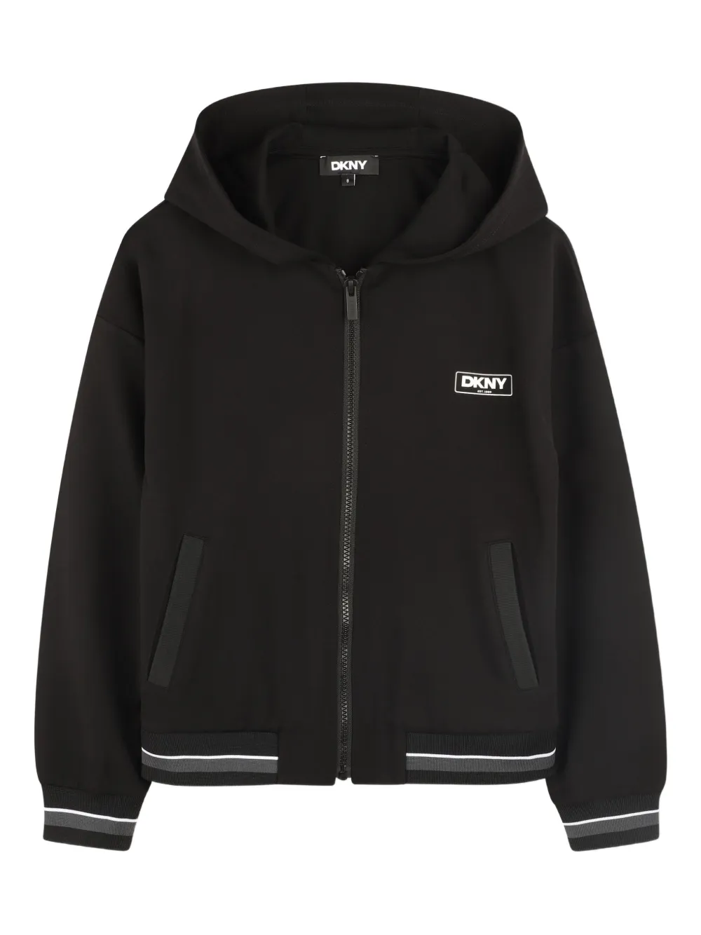 Dkny Kids Hoodie met rits Zwart