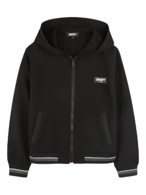 Dkny Kids logo-patch Zipped Hoodie | Black | FARFETCH