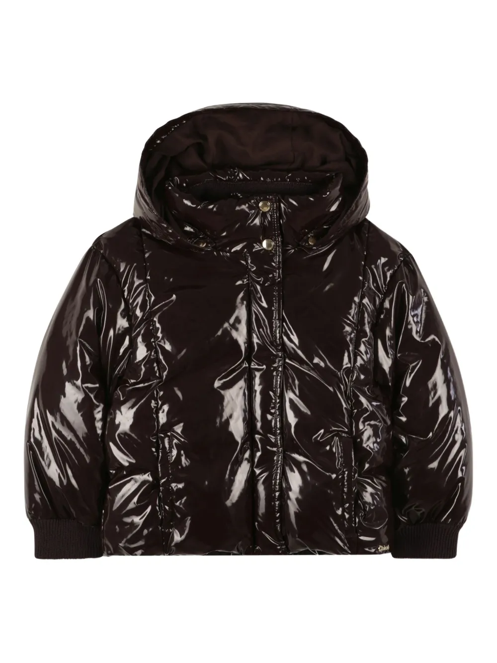 Chloé Kids shiny puffer jacket | Red | Image 1