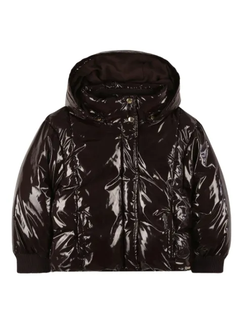 Chloé Kids shiny puffer jacket