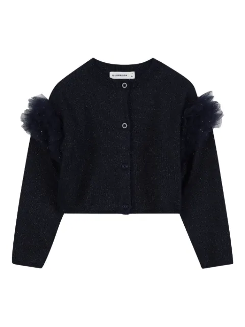 Billieblush glitter tulle-sleeve cardigan