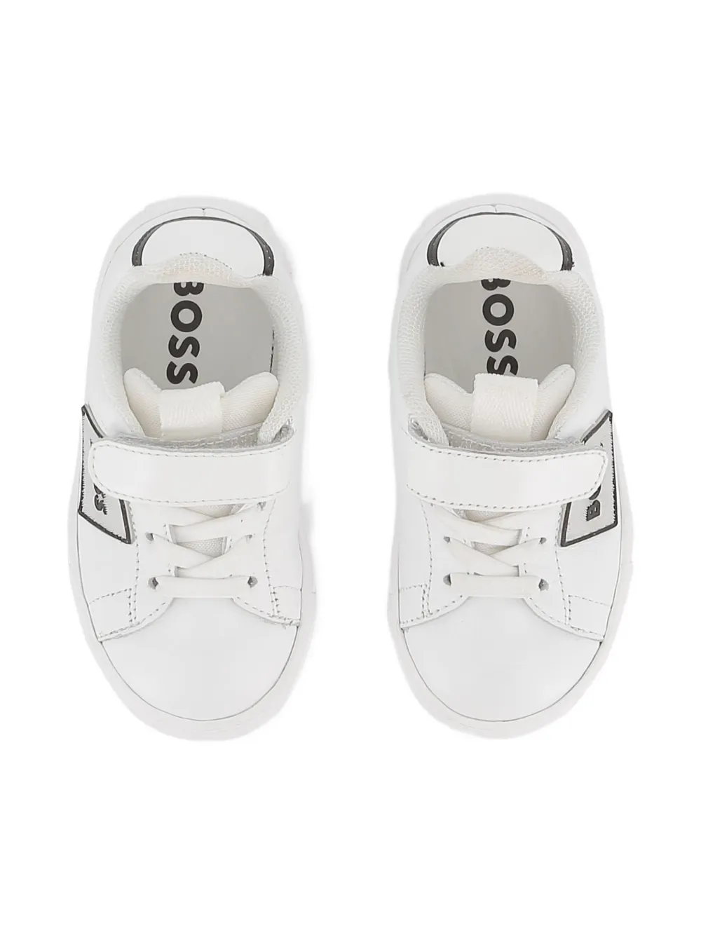 BOSS Kidswear leather sneakers White