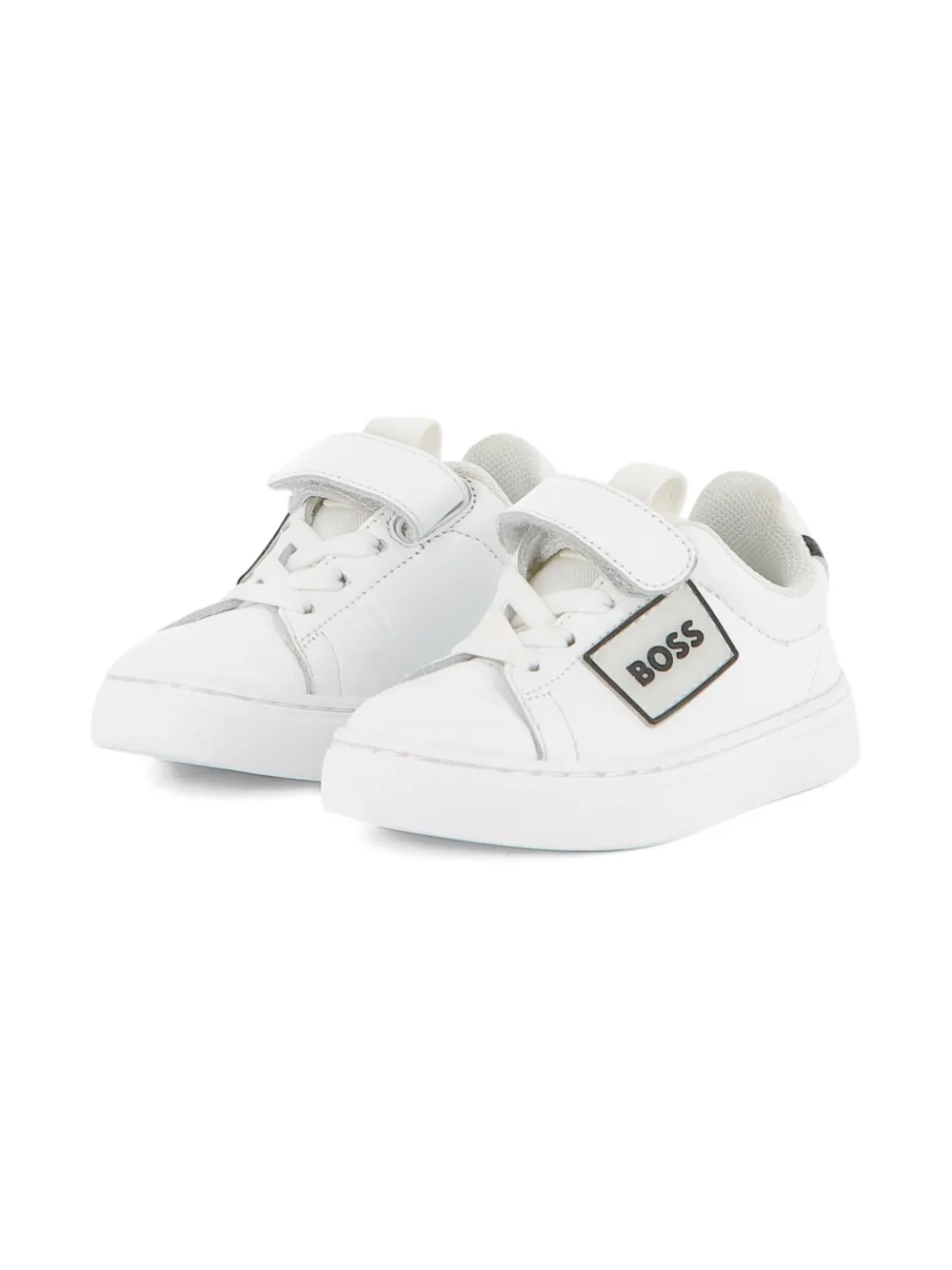 BOSS Kidswear leather sneakers White