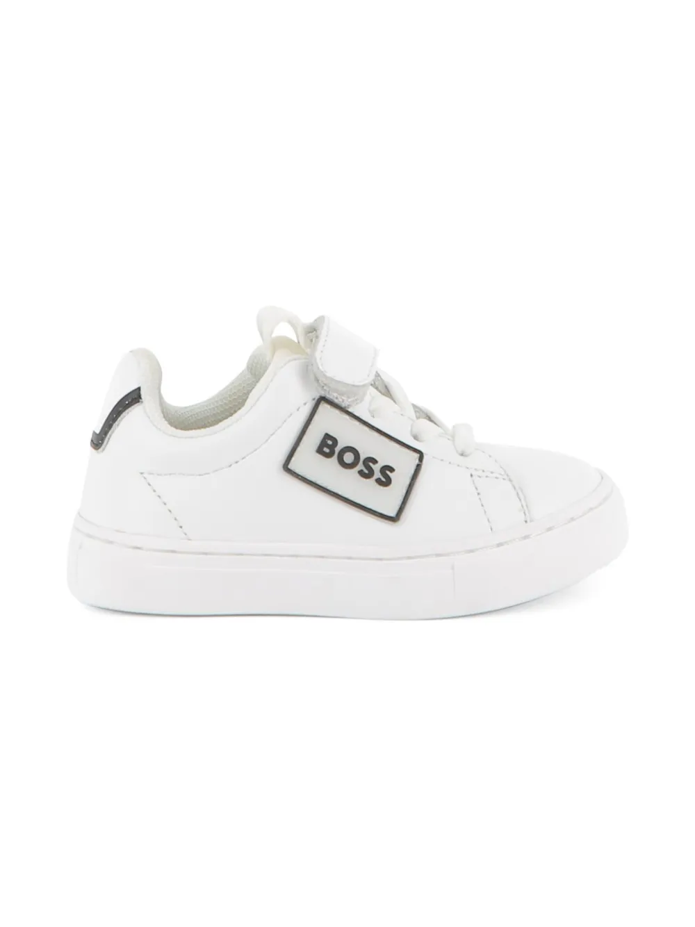 BOSS Kidswear leather sneakers White