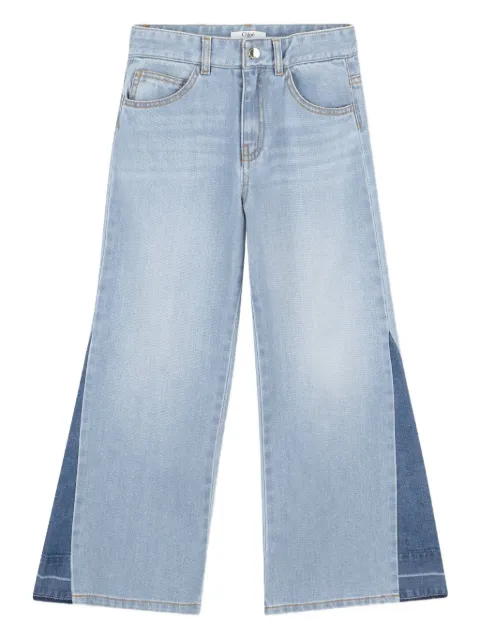 Chloé Kids patchwork wide-leg jeans