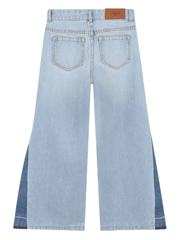 Chloé Kids Jean Ample à Design Patchwork Bleu FARFETCH FR
