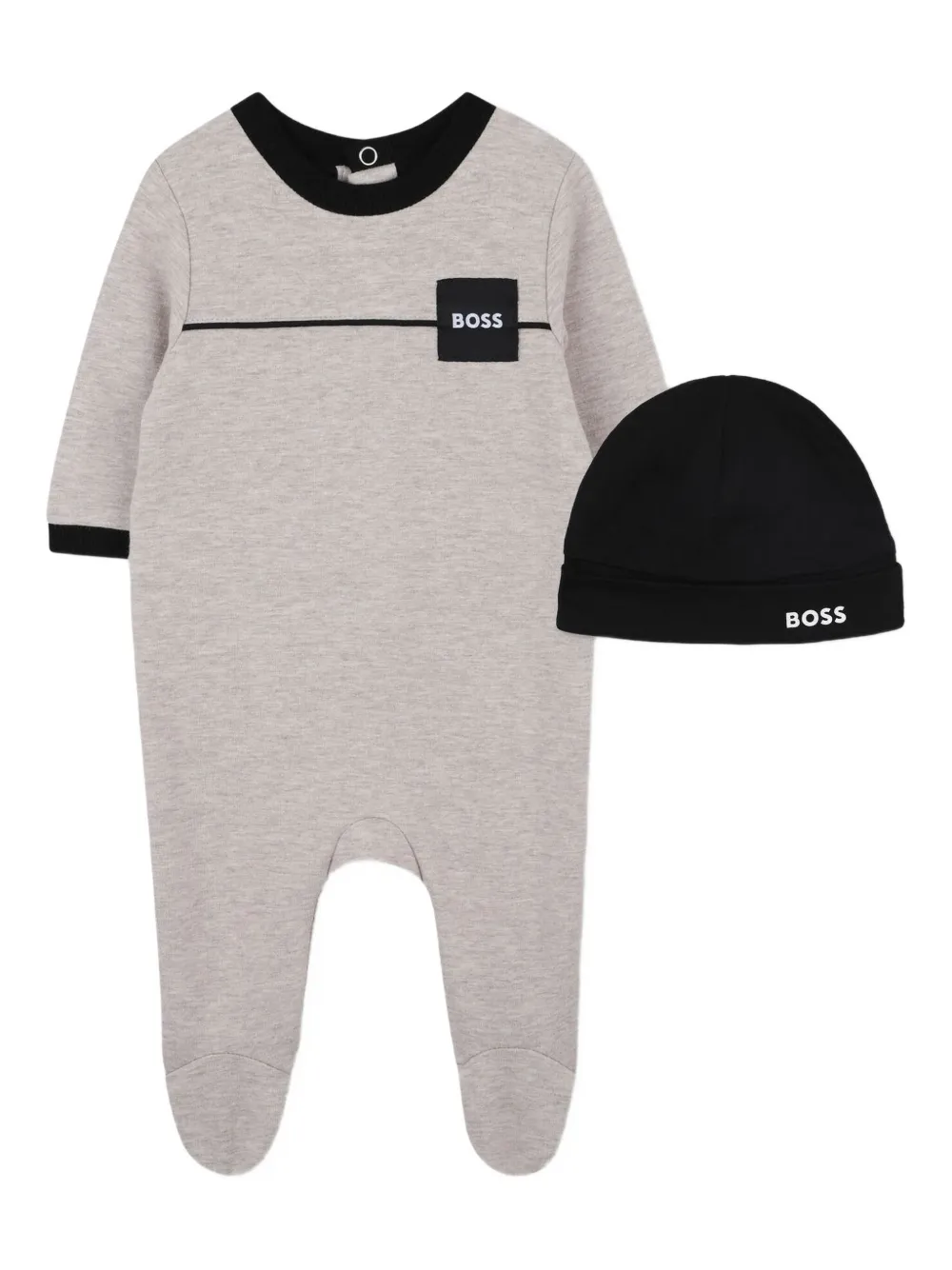 BOSS Kidswear Pyjama met logopatch Grijs