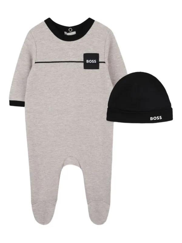 BOSS Kidswear ロゴパッチ パジャマ セット | グレー | FARFETCH JP